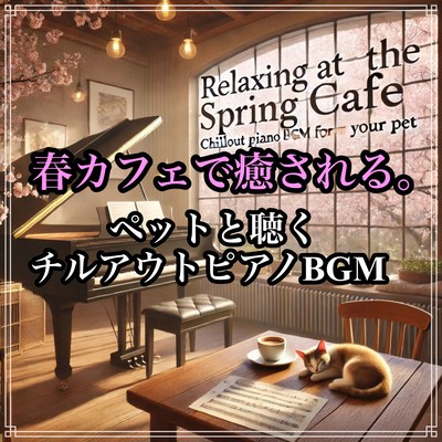 Relaxing at the Spring Café Chillout Piano BGM for You and Your Pet Front Cover