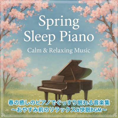 Relaxing Piano Music Collection for Springtime Healing - Ideal for Deep Sleep and Pre-Sleep Relaxation & Soothing BGM Front Cover