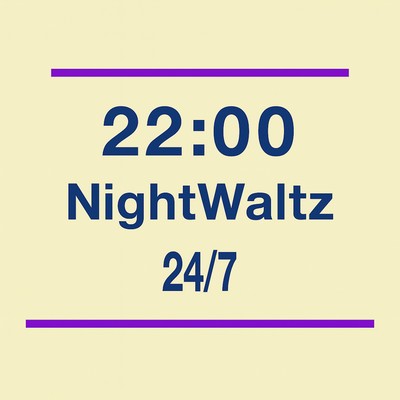 22:00 NightWaltz - Soothing Waltz BGM with Piano for Sleep: A Chill-out Music Collection for Calming Quiet Nights Front Cover