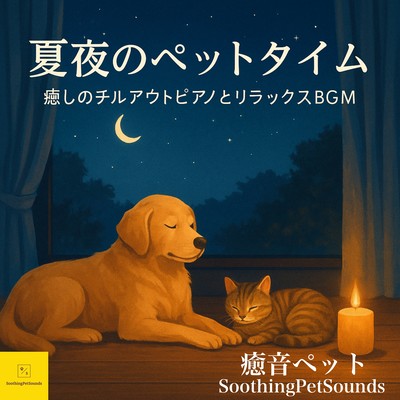夏夜のペットタイム:癒しのチルアウトピアノとリラックスBGMのジャケット写真