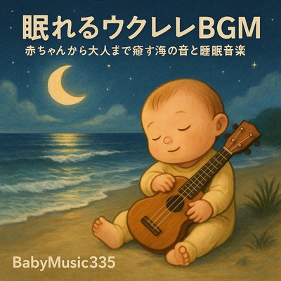 Soothing Ukulele BGM for Sleep - Ocean sounds and sleep music for babies to adults Front Cover