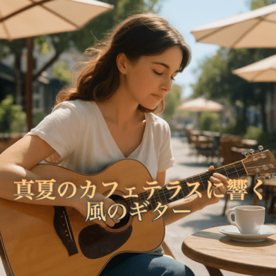 真夏のカフェテラスに響く風のギターのジャケット写真