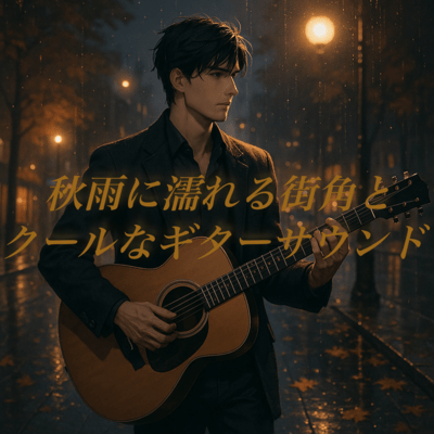Cool Guitar Sound on Rainy Autumn Streets Front Cover