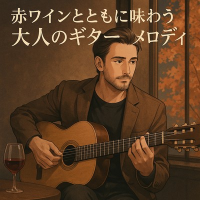 Mature Guitar Melody Enjoyed with Red Wine Front Cover