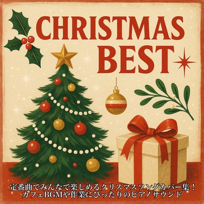 ベスト・クリスマス!定番曲でみんなで楽しめるクリスマスソングカバー集!カフェBGMや作業にぴったりのピアノサウンドのジャケット写真