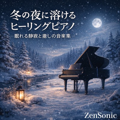 Healing Piano Melting into the Winter's Night - A Collection of Serene and Soothing Music for Sleep Front Cover