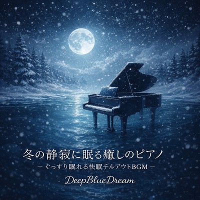 冬の静寂に眠る癒しのピアノ – ぐっすり眠れる快眠チルアウトBGMのジャケット写真