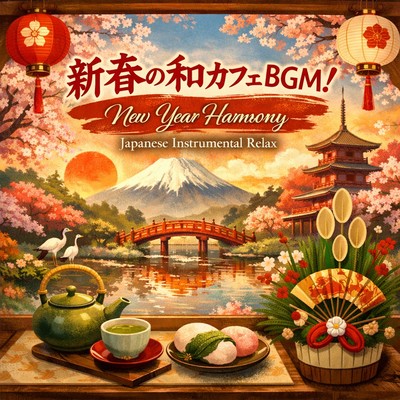 New Year Harmony Japanese Instrumental Relax Front Cover
