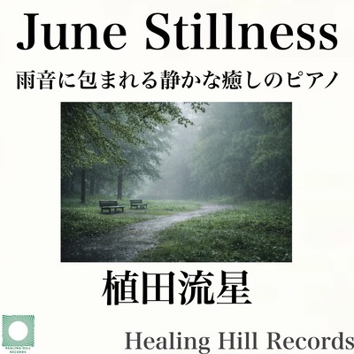 June Stillness - Quiet Healing Piano Wrapped in Rain Sounds Front Cover
