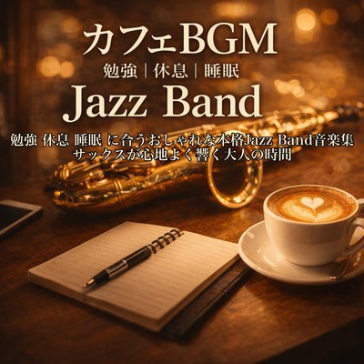 Sophisticated Jazz Band Music Perfect for Study, Rest, and Sleep - Cafe BGM with Comfortable Saxophone Sounds for Quality Adult Time Front Cover