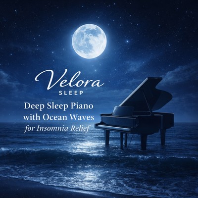 Deep Sleep Piano Music Combined with Ocean Waves for Insomnia Aid Front Cover