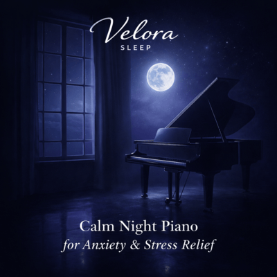 Soothing Piano Music for Anxiety and Stress Relief During Nighttime Front Cover