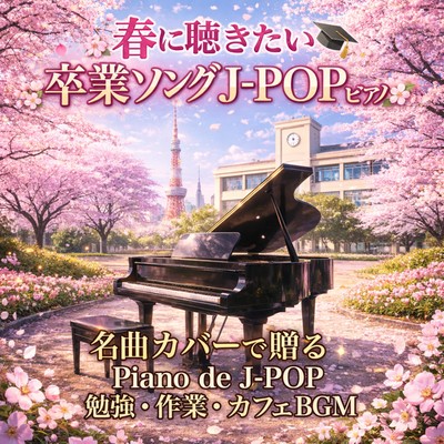Spring Graduation Songs J-POP Piano Best Emotional Piano Covers from Piano de J-POP for Study Work and Café BGM Front Cover