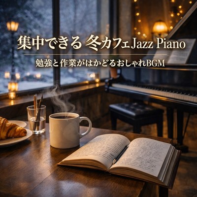 Winter Cafe Jazz Piano - Focus Study & Work BGM Front Cover