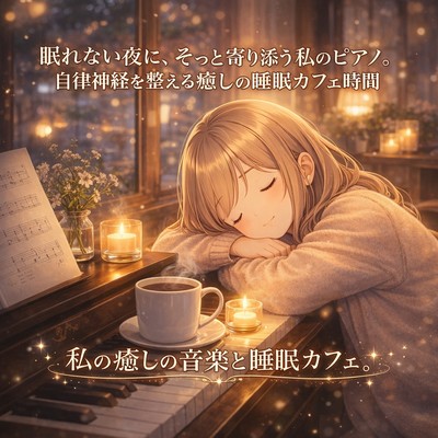 Gentle Piano for Sleepless Nights - Healing Sleep Cafe for Nervous System Reset Front Cover