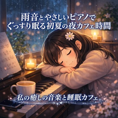 Early Summer Rain & Piano - Deep Sleep Cafe Night Front Cover