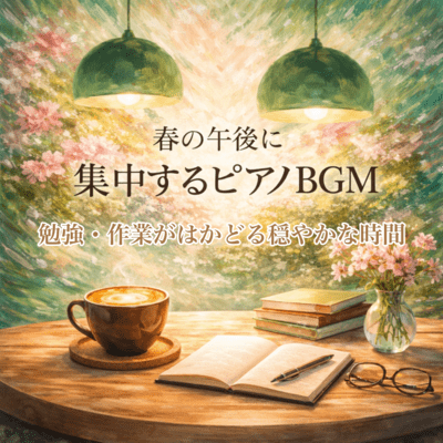 Focus Piano for Spring Afternoon - Calm Music for Study & Work Front Cover