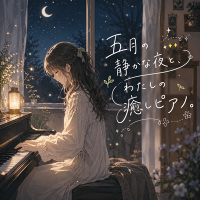 Quiet May Nights and My Healing Piano. Front Cover