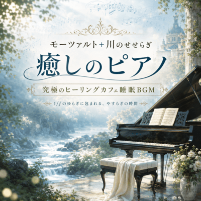 Mozart and the Sound of a Flowing River - Healing Café Piano for Peaceful Sleep (2026 Remaster) Front Cover