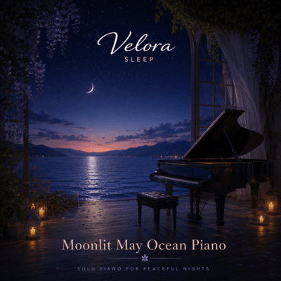 Piano Melodies by the Moonlit May Ocean Front Cover