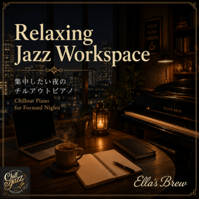 Relaxing Jazz Workspace - Chillout Piano for Focused Nights Front Cover