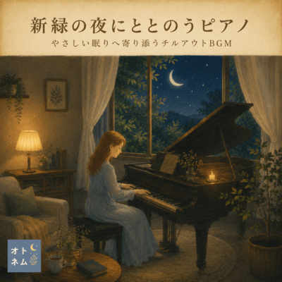 新緑の夜にととのうピアノ – やさしい眠りへ寄り添うチルアウトBGMのジャケット写真