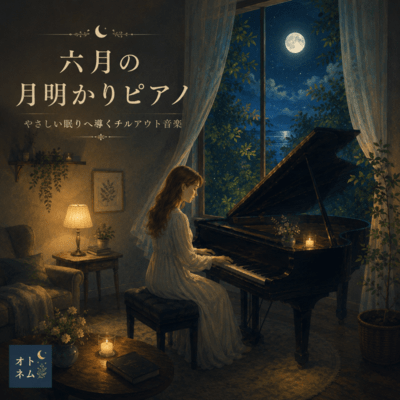 June Moonlight Piano - Chillout Music Leading to a Gentle Sleep Front Cover