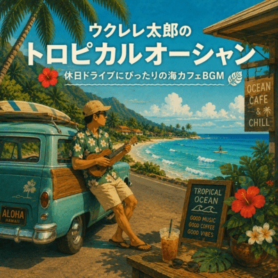 Ukulele Taro's Tropical Ocean Seaside Café BGM Perfect for Holiday Drives Front Cover