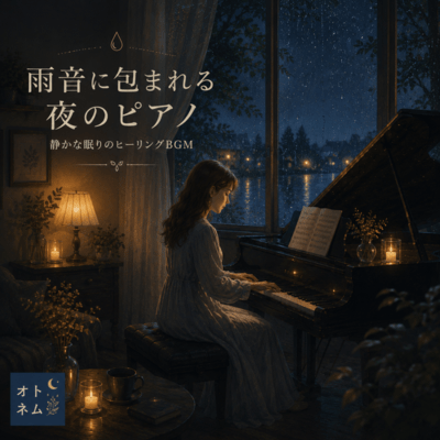Piano on a Rainy Night - Healing BGM for Peaceful Sleep Front Cover