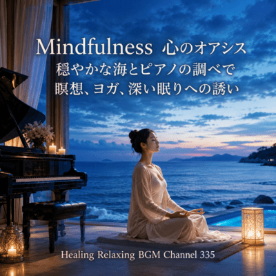 Mindfulness of the heart of the oasis, mild sea and piano, meditation, yoga, invitation to deep sleep (2026 Remaster) Front Cover