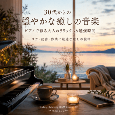 Relaxing & study time of adults colored with calm healing music pianos from their 30s -Opt healing melodies for yoga, reading and work (2026 Remaster) Front Cover