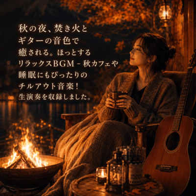 On an autumn night, the sound of a bonfire and guitar will soothe you. Relaxing BGM - Chill-out music perfect for autumn cafes and sleeping! A live performance was recorded. (2026 Remaster) Front Cover