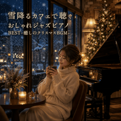 雪降るカフェで聴くおしゃれジャズピアノBEST-癒しのクリスマスBGM- (2026 Remaster)のジャケット写真