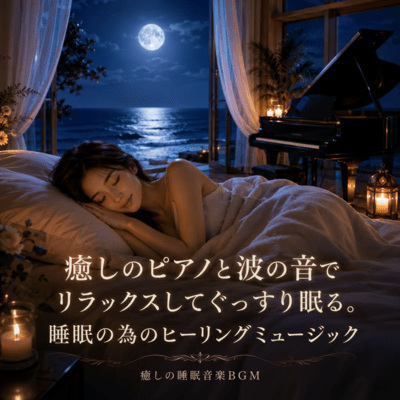 Relax and sleep soundly with the healing piano and the sound of the waves. Healing music for sleep (2026 Remaster) Front Cover