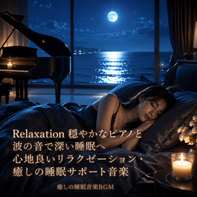 RELAXATION Congratulations to deep sleep with gentle piano and waves, relaxation and healing sleep support music (2026 Remaster) Front Cover