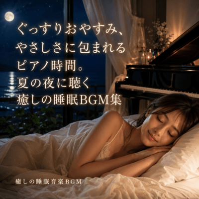 Sleep Soundly, Wrapped in Piano Tranquility: A Healing Sleep BGM Collection for Summer Nights. (2026 Remaster) Front Cover