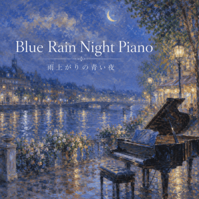 Blue Rain Night Piano - A Calm Blue Night After Rain Front Cover