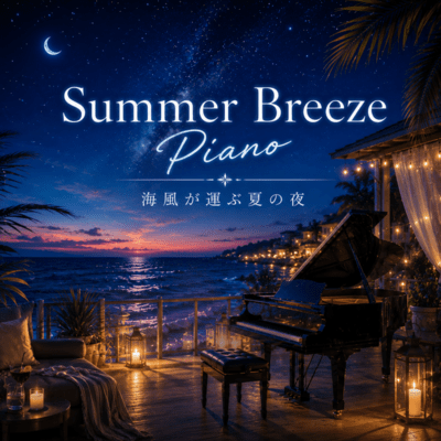 Summer Breeze Piano - A Summer Night Carried by the Sea Breeze Front Cover