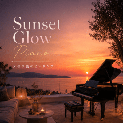 Sunset Glow Piano - Healing in the Colors of Sunset Front Cover