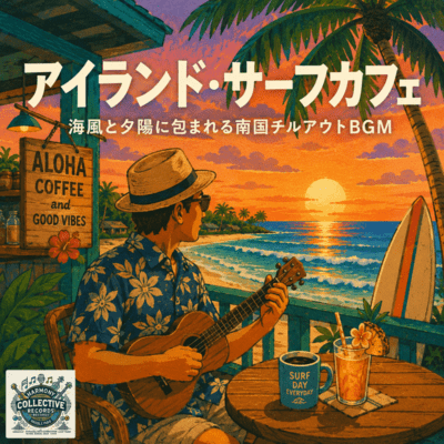 Island Surf Café Tropical Chillout BGM Wrapped in Ocean Breeze and Sunset Front Cover