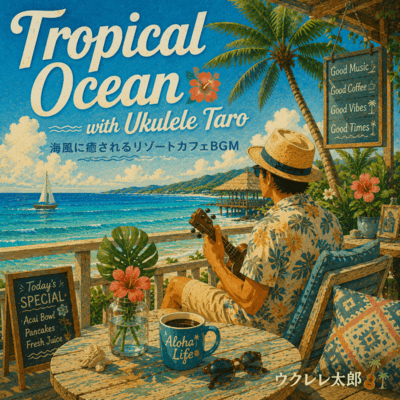 Tropical Ocean with Ukulele Taro Resort Café BGM by the Sea Front Cover
