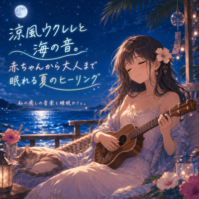 Ukulele & Ocean Sounds - Summer Sleep Healing for All Ages Front Cover