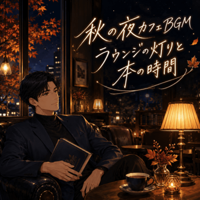 秋の夜カフェBGM ラウンジの灯りと本の時間のジャケット写真