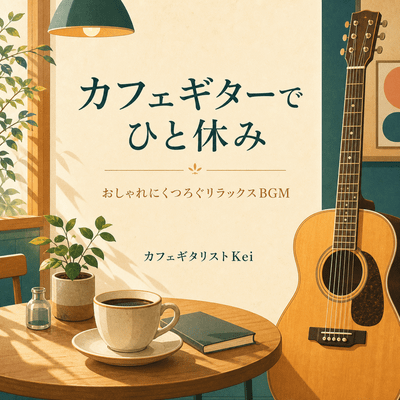 Take a break with café guitar - stylish and relaxing background music for unwinding. Front Cover
