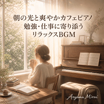 Morning Light Café Piano - Refreshing Background Music for Study and Work Front Cover