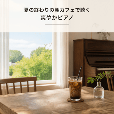 Refreshing Morning Cafe Piano at the End of Summer Front Cover