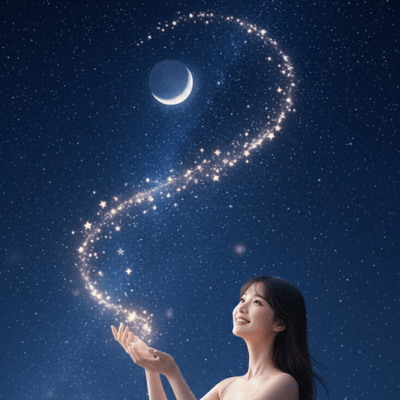 Wishes scattered in the night sky Front Cover