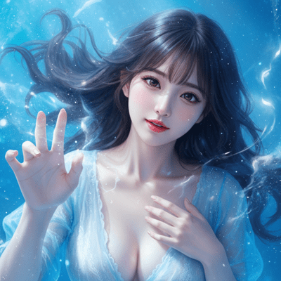 the beautiful, translucent girl in blue Front Cover