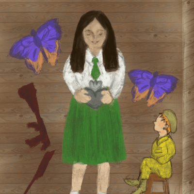 A girl in a green skirt Front Cover