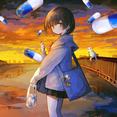 Sunset and cold medicine Front Cover